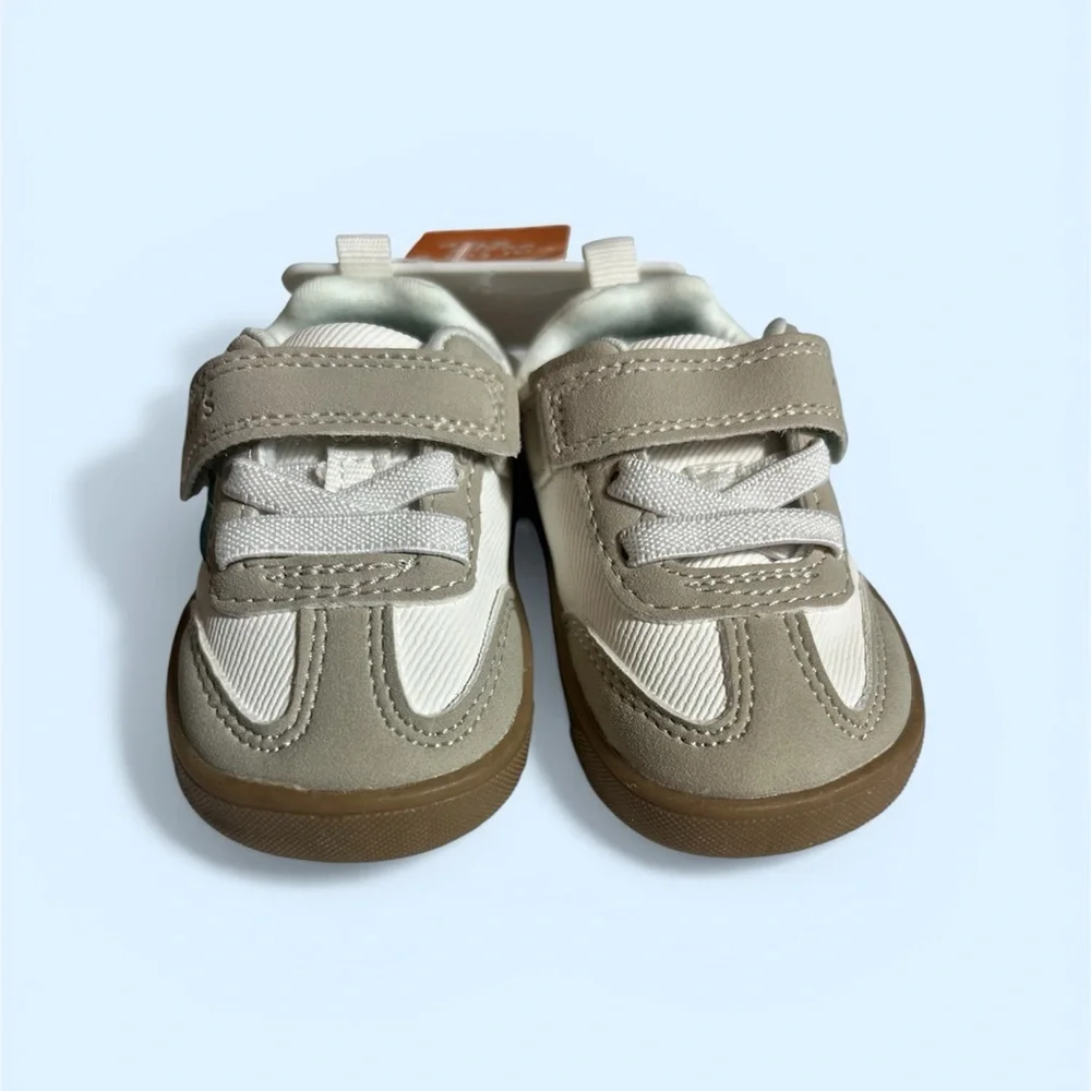 Carter's baby sneakers size 2 (3-6 months) white khaki
